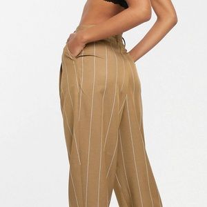 ASOS DESIGN TALL CAMEL STRIPE SUIT BLAZER & PANTS